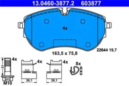 Bromsbeläggsats, Framaxel, vw amarok, amarok flak/chassi, 2H6 698 151 A