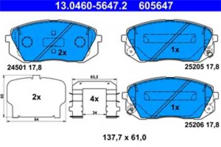 Bromsbeläggsats, Framaxel, hyundai,kia, 58101-3ZA10, 58101-3ZA70, 58101-B2A60, 58101-B2A80, 58101-B2A90, 58101-D4A15, 58101-D4A