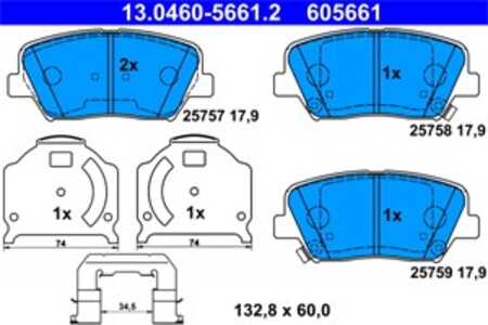 Bromsbeläggsats, Framaxel, hyundai genesis, grandeur, kia carens iv, carens van iv, k9 ii, 58101-B1A00