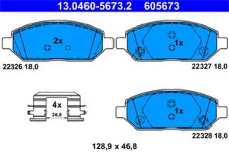 Bromsbeläggsats, Framaxel, opel karl, vauxhall viva, 16 05 313, 16 05 324, 42349235, 42364987