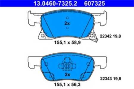 Bromsbeläggsats, Framaxel, opel astra k, astra k skåp / kombi, astra k skåp/halvkombi, astra k sports tourer, vauxhall astra mk