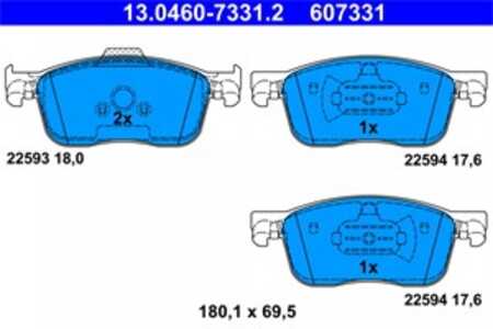 Bromsbeläggsats, Framaxel, citroën,opel,peugeot,toyota, 16 132 607 80, SU001-A3132