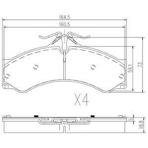 Bromsbeläggsats, Framaxel, mercedes-benz,vw, 002 420 41 20, 002 420 42 20, 003 420 17 20, 004 420 15 20, 004 420 24 20, 005 420