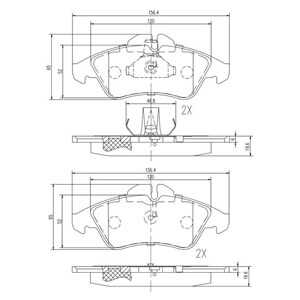 Bromsbeläggsats, Framaxel, mercedes-benz,vw, 002 420 39 20, 002 420 99 20, 004 420 55 20, 008 420 42 20, 2D0 698 151 C, 2D0 698