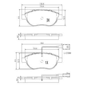 Bromsbeläggsats, Framaxel, citroën,fiat,lancia,peugeot, 16 111 407 80, 16 111 409 80, 1611140780, 1611140980, 4252 22, 4252 35,