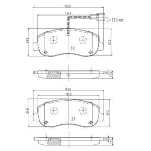 Bromsbeläggsats, Framaxel, nissan,opel,renault,vauxhall, 41 06 010 61R, 41 06 043 86R, 41060-00Q0L, 41060-00Q1E, 41060-1061R, 4