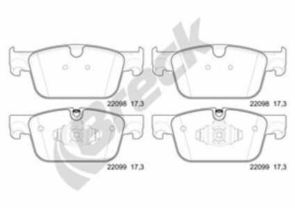 Bromsbeläggsats, Framaxel, volvo s60 iii, s90 ii, v60 ii, v90 kombi ii, xc60 ii, 31423651, 31423652, 31658359