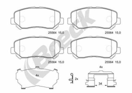 Bromsbeläggsats, Framaxel, jeep cherokee, cherokee van, 68225170AA, 68225170AB, 68225170AC, 68225170AD, 68225170AE