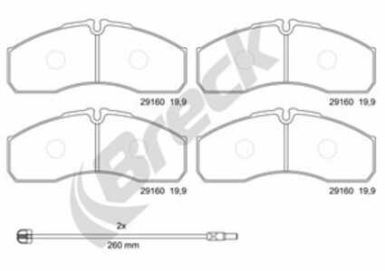 Bromsbeläggsats, Framaxel, iveco,mercedes-benz,nissan,renault,renault trucks, 0034204620, 2996532, 41060MB225, 41060MB625, 4253