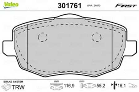 Bromsbeläggsats, Framaxel, lancia ypsilon, 71754804, 77362359, 77362360, 77365789