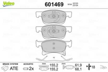 Bromsbeläggsats, Framaxel, opel adam, corsa e, corsa e skåp/halvkombi, vauxhall adam, corsavan mk iv, 1605281, 39122150, 955170