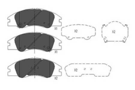 Bromsbeläggsats, Framaxel, kia cerato halvkombi i, cerato sedan i, 581012FA10, 581012FA20, 581012FA21, S581012FA21