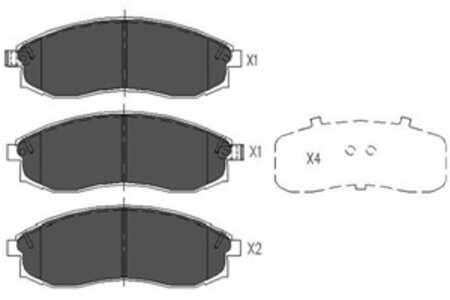 Bromsbeläggsats, Framaxel, mitsubishi l200, nissan cefiro sedan ii, maxima / maxima qx iv, 4106038U90, 410603L190, 4406043P85, 