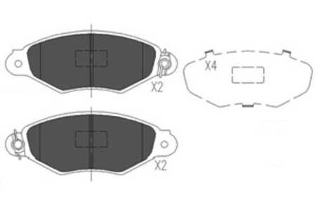 Bromsbeläggsats, Framaxel, citroën,nissan,renault, 425169, 425205, 425487, 7701206811, 8671014265