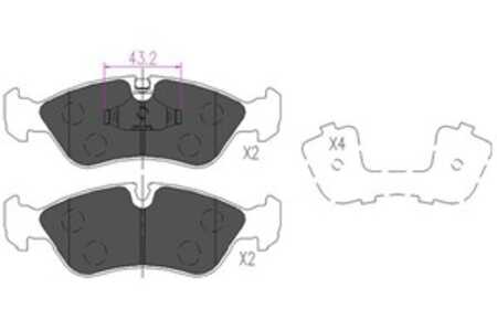 Bromsbeläggsats, Framaxel, daewoo,opel,vauxhall, 11046152, 11046952012, 1605746, 1605789, 1605808, 1605911, 9029770, 90398760, 