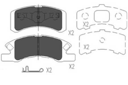 Bromsbeläggsats, Framaxel, daihatsu cuore v, cuore vi, trevis, mitsubishi mirage / space star halvkombi vi, mirage sedan vi, 04