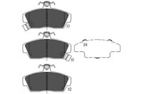 Bromsbeläggsats, Framaxel, honda concerto, concerto sedan, GBP90314, GBP90328, SFP100200EVA