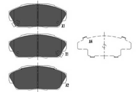 Bromsbeläggsats, Framaxel, honda, 45022SD4020, 45022SD4408, 45022SD4508, 45022SD4518, 45022SD4528, 45022SD4A11, 45022SD4A12, 45