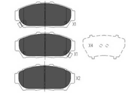 Bromsbeläggsats, Framaxel, honda civic fastback vi, civic hatchback vi, integra coupé, 45022ST7000, 45022ST7010, 45022ST7020, 4