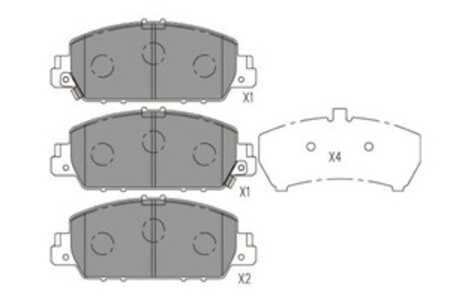 Bromsbeläggsats, Framaxel, honda accord sedan ix, hr-v, 45022T2GA00, 45022T2GA01, 45022T2MT00, 45022T2MT01, 45022T3VA00, 45022T