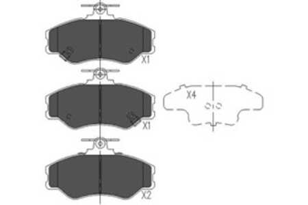 Bromsbeläggsats, Framaxel, hyundai h-1 / starex buss, h-1 skåp, h100 buss, h100 flak/chassi, h100 skåp, 5810143A00, 5810144A00,