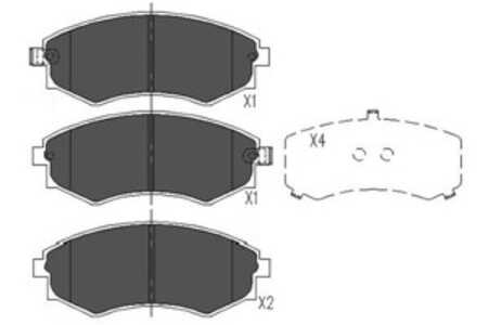 Bromsbeläggsats, Framaxel, daewoo,hyundai,kia,nissan,ssangyong, 4813005000, 4813005012, 4813008000, 5810128A00, 5810128A20, 581