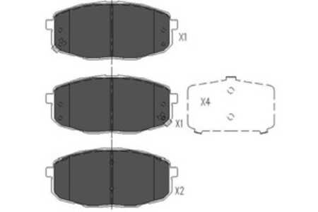 Bromsbeläggsats, Framaxel, hyundai creta, kia carens minibus,  minivan ii, 0K2FA3328Z, 0K2JA3328Z, 0K2JA3328ZA, 58101M0A00, S0K