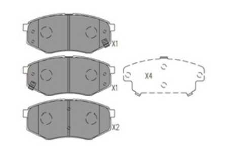 Bromsbeläggsats, Framaxel, hyundai ix20, sonata vi, sonata vii, kia soul i, soul ii, 581011KA00, 581012SA00, 581012SA30, 581013