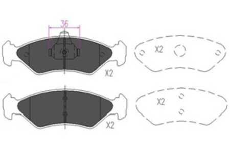 Bromsbeläggsats, Framaxel, ford,mazda, 1010502, 1013843, 1030601, 1042687, 1064762, 1501222515, 1E033323Z, 1E033323ZA, 1E033323