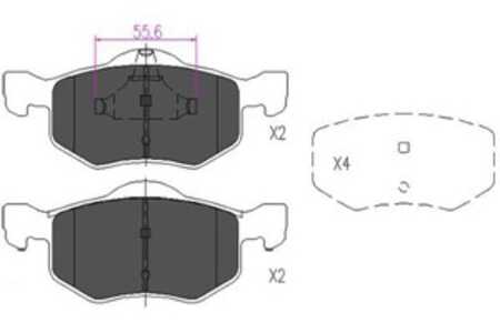 Bromsbeläggsats, Framaxel, ford maverick, ford usa escape, mazda tribute, 4588141, 4L8Z2001AA, 6L8Z2001BA, E1813323Z, EC253323Z