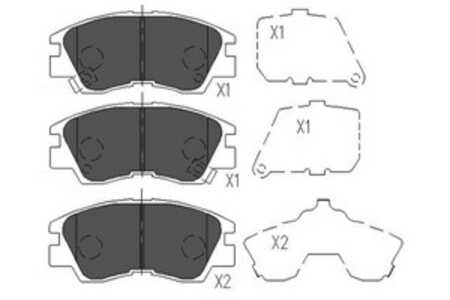 Bromsbeläggsats, Framaxel, mitsubishi l 300 buss iii, l 300 flak/chassi iii, l 300 skåp iii, l200, pajero i, pajero canvas top 