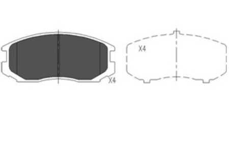 Bromsbeläggsats, Framaxel, daihatsu,mitsubishi, 04465B1280, 04465B4010, 04465B4020, 04465B4030, 04465B4040, 04465B4041, 04465B4