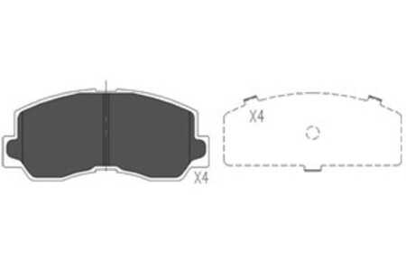 Bromsbeläggsats, Framaxel, mitsubishi, MB193295, MB193296, MB193297, MB193298, MB193299, MB238509, MB377823, MB407216, MB587016