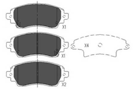 Bromsbeläggsats, Framaxel, toyota corolla, corolla compact, corolla kombi, corolla liftback, 0446502030, 0446502140, 04465YZZBE