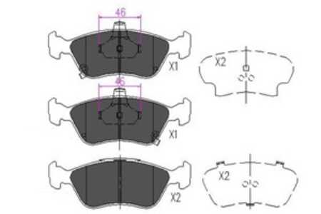 Bromsbeläggsats, Framaxel, toyota avensis, avensis kombi, avensis liftback, avensis verso, 0446505020, 0446505030, 0446505040, 