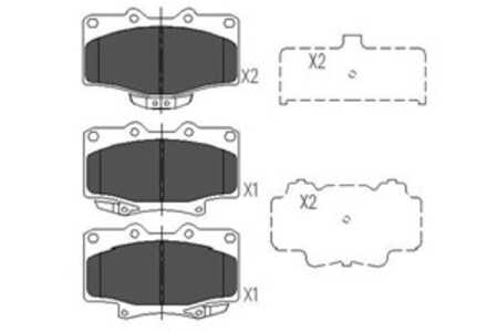 Bromsbeläggsats, Framaxel, toyota 4 runner ii, 4 runner iii, land cruiser, 0446535060, 0446535061, 0446535140, 04465YZZ09, 0449