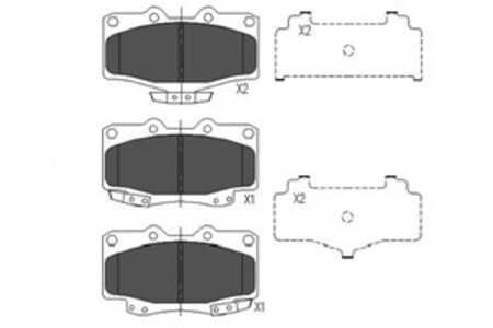 Bromsbeläggsats, Framaxel, mazda 929 iii, toyota 4 runner iii, hilux pick-up vi, land cruiser 90, 0446504010, 0446535031, 04465