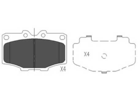 Bromsbeläggsats, Framaxel, toyota hilux pick-up iv, land cruiser, land cruiser pick-up, land cruiser softtop, 0446535090, 04465