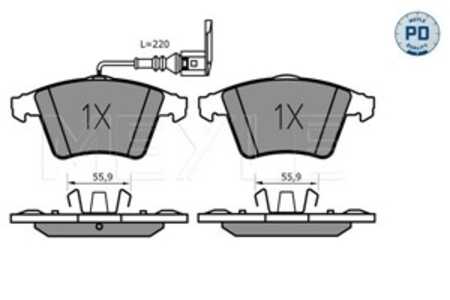 Bromsbeläggsats, Framaxel, vw, 7H0 698 151 B, 7H0 698 151 D, 7H0 698 151