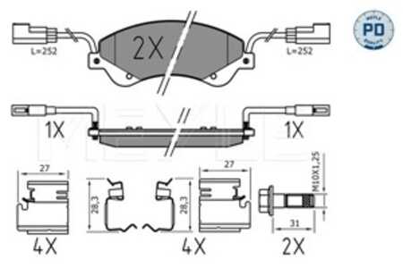 Bromsbeläggsats, Framaxel, ford transit buss, transit flak/chassi, transit skåp, transit tourneo buss, 1 371 403, 1 433 954, 1 