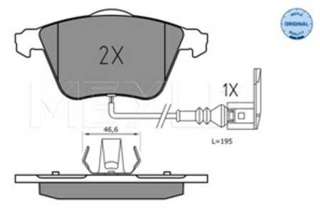 Bromsbeläggsats, Framaxel, audi a3, a3 sportback, tt, tt roadster, vw golf vi, golf cabriolet vi, scirocco iii, 8J0 698 151 A, 