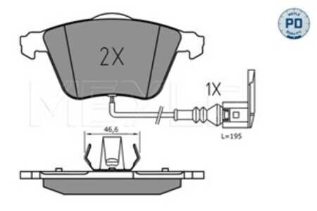 Bromsbeläggsats, Framaxel, audi a3, a3 sportback, tt, tt roadster, vw golf vi, golf cabriolet vi, scirocco iii, 8J0 698 151 A, 