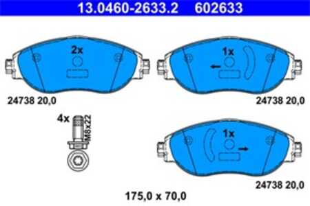 Bromsbeläggsats, Framaxel, audi,vw, 3Q0 698 151 C, 3Q0 698 151 E, 3Q0 698 151, 5Q0 698 151 P