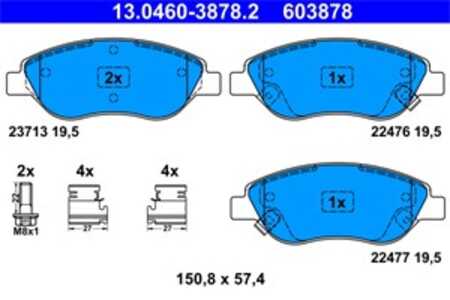 Bromsbeläggsats, Framaxel, fiat tipo halvkombi, tipo kombi, tipo sedan, 77367923, 77368553