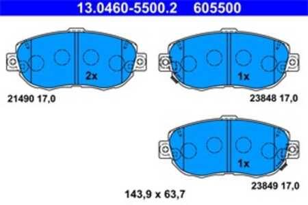 Bromsbeläggsats, Framaxel, lexus,toyota, 04465-30110, 04465-30270, 04465-30271, 04465-30272, 04465-30310, 04465-30320, 04491-30