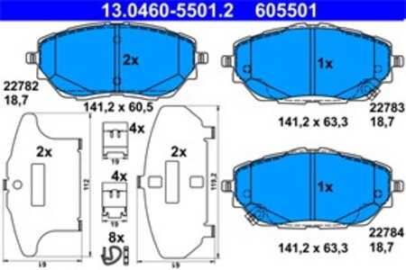 Bromsbeläggsats, Framaxel, toyota c-hr, c-hr van, corolla halvkombi, corolla kombi, 04465-F4010, 04465-F4020