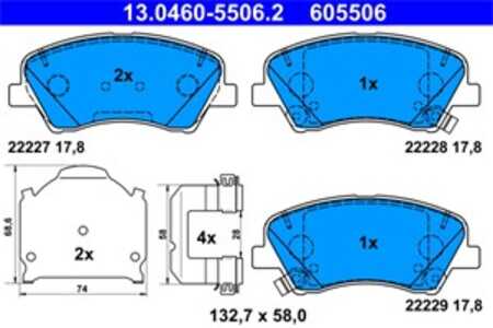 Bromsbeläggsats, Framaxel, kia rio iv, rio hatchback van iv, rio sedan iv, stonic, stonic hatchback van, 58101-H8A55, 58101-H8A