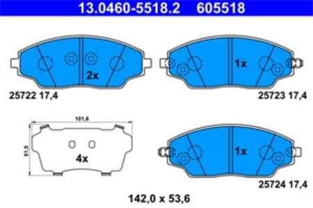 Bromsbeläggsats, Framaxel, chevrolet aveo halvkombi, aveo sedan, cobalt, 95231012