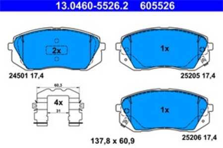 Bromsbeläggsats, Framaxel, hyundai kona, kona skåp/suv, tucson, tucson skåp/suv, kia sportage iv, sportage van iv, 58101-CMA10,