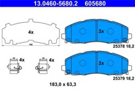 Bromsbeläggsats, Framaxel, fiat freemont, jeep wrangler iv, lancia voyager minibus,  minivan, 6838 3243AA, 6840 9860AA, K681441